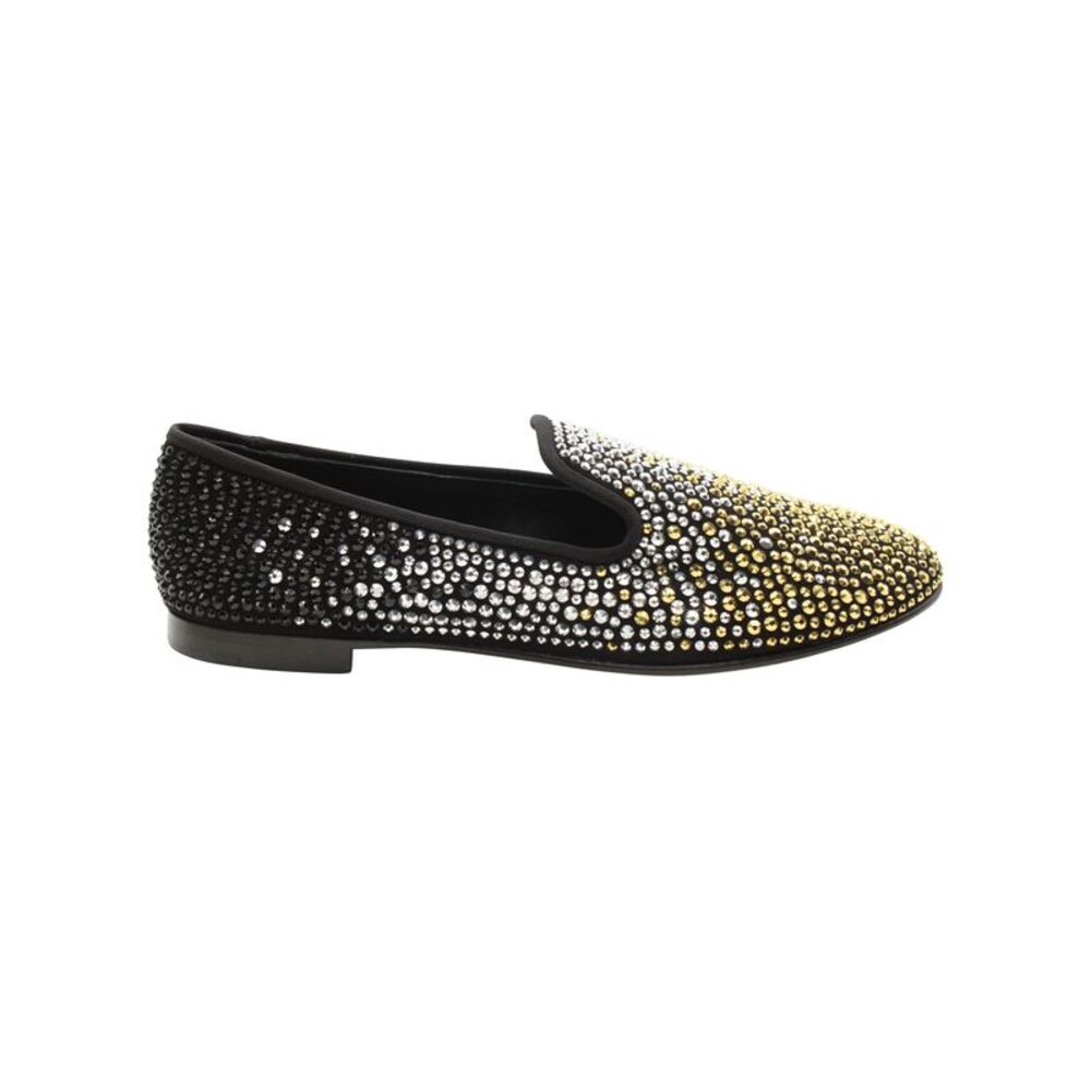 Giuseppe Zanotti Studded Smoking Slippers in Black Suede